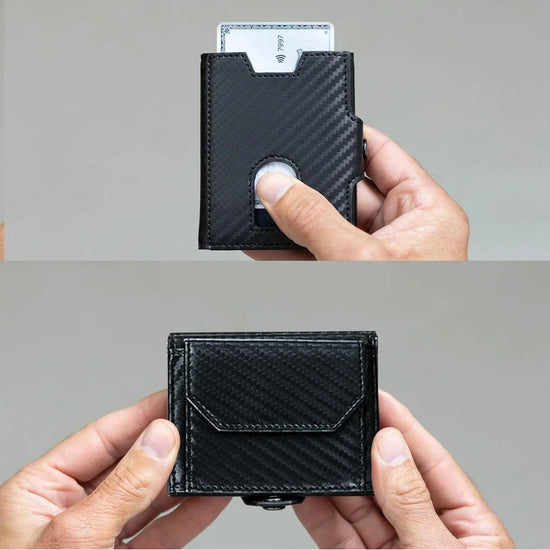 SEOL RFID Protected Unisex Carbon Fiber Leather Card Holder - WILDHORN