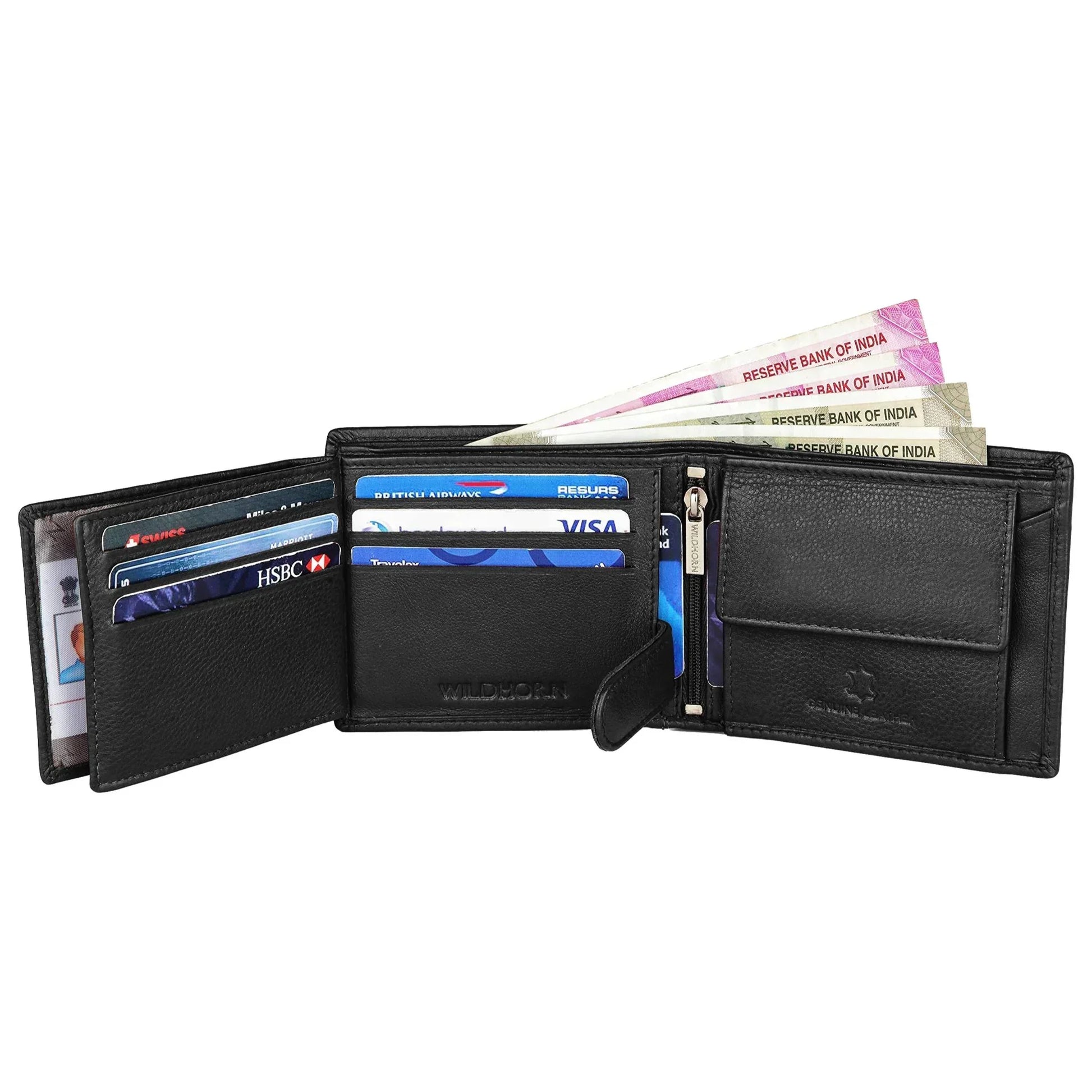 SHELBY RFID Protected Leather Wallet for Men - WILDHORN