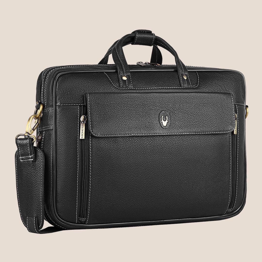 SPENCER Leather Laptop Messenger Bag for Men - WILDHORN