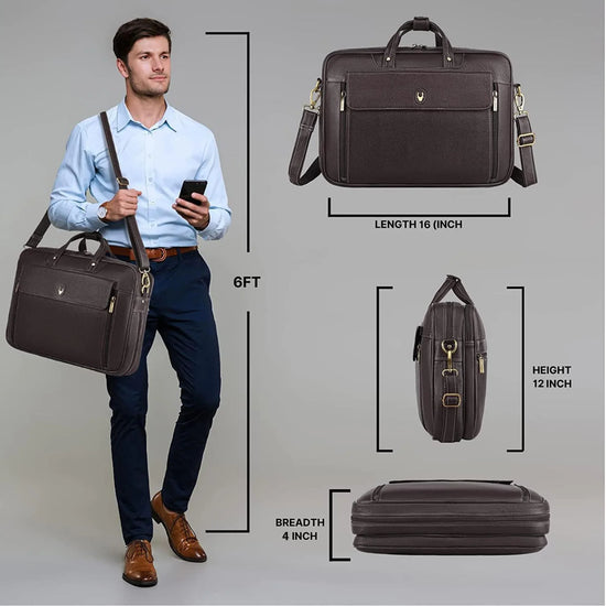 SPENCER Leather Laptop Messenger Bag for Men - WILDHORN
