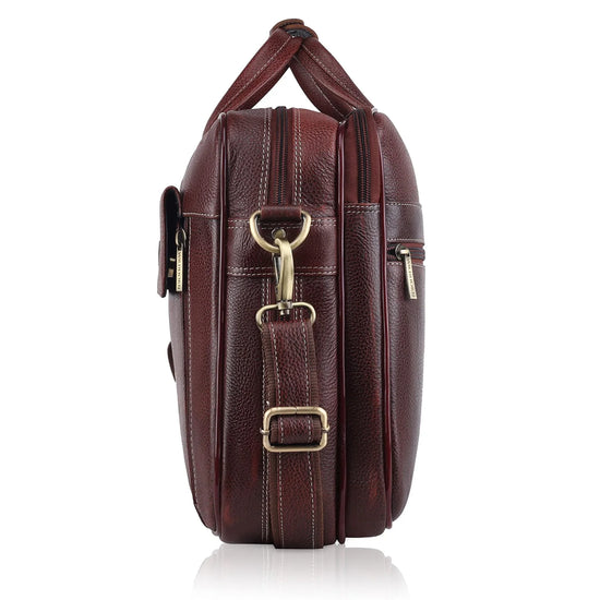 SPENCER Leather Laptop Messenger Bag for Men - WILDHORN
