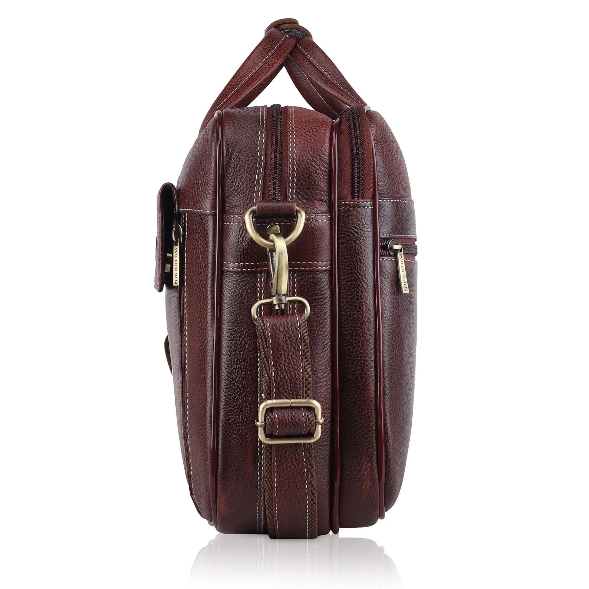 SPENCER Leather Laptop Messenger Bag for Men - WILDHORN