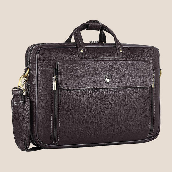 SPENCER Leather Laptop Messenger Bag for Men - WILDHORN
