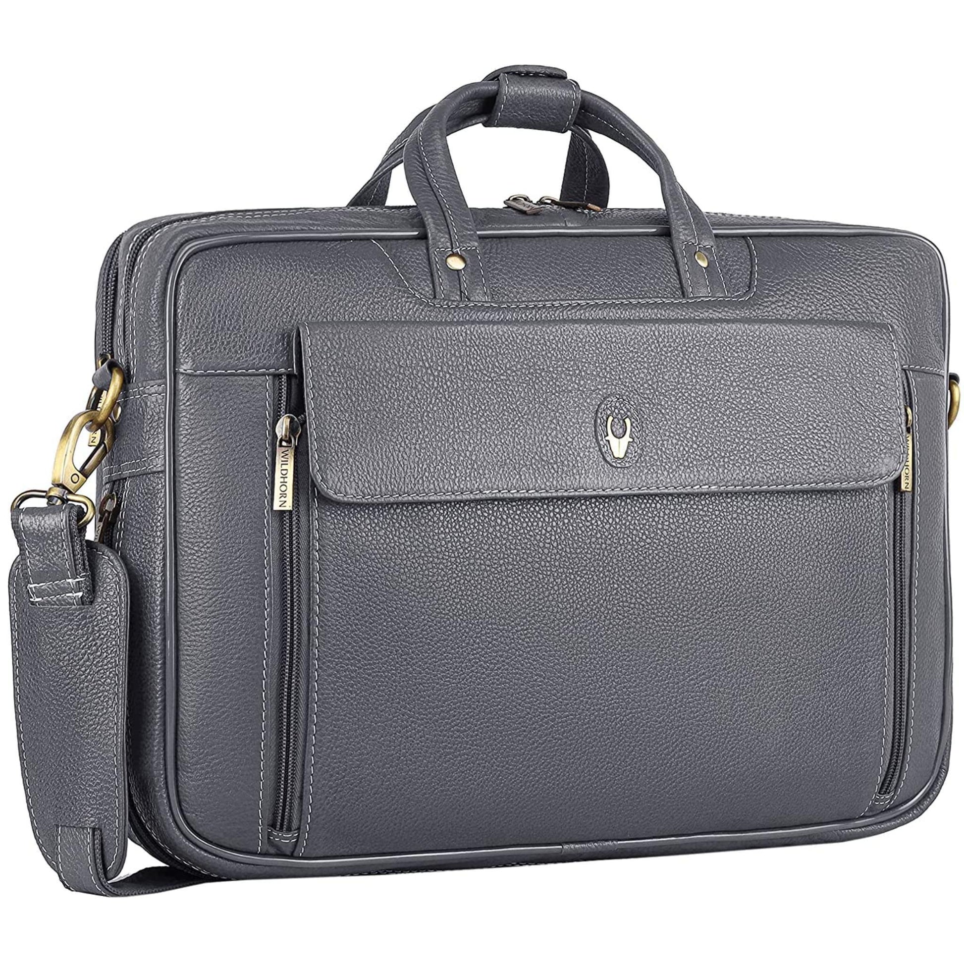 SPENCER Leather Laptop Messenger Bag for Men - WILDHORN