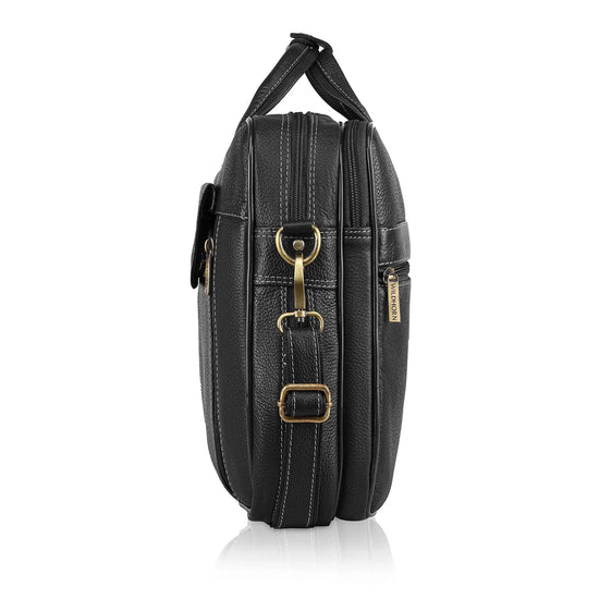 SPENCER Leather Laptop Messenger Bag for Men - WILDHORN