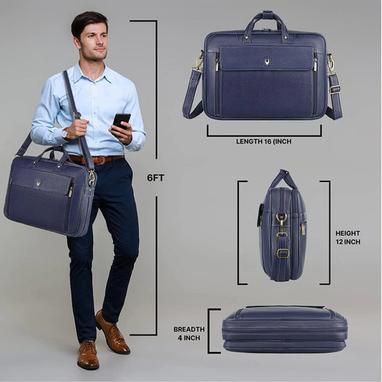 SPENCER Leather Laptop Messenger Bag for Men - WILDHORN