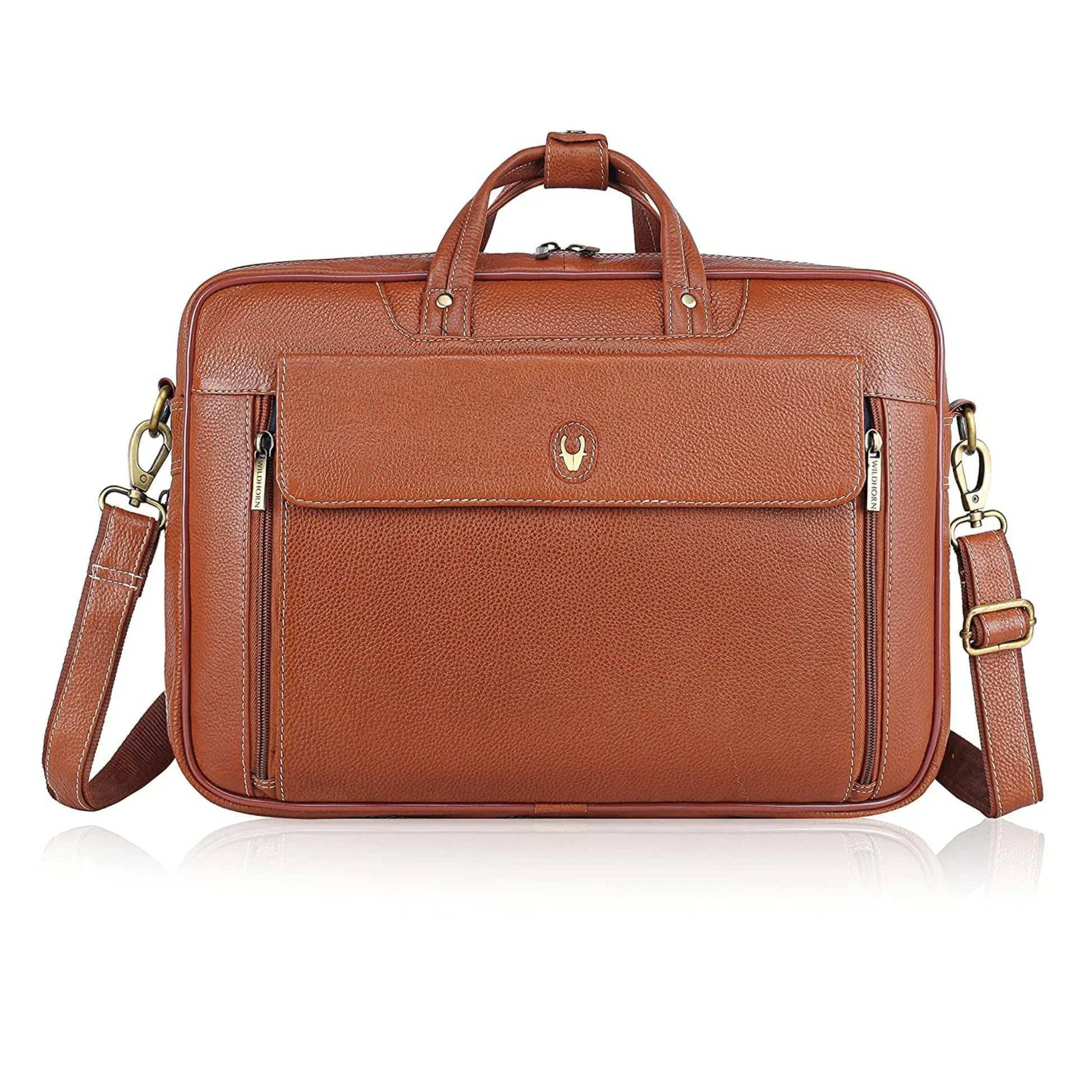 SPENCER Leather Laptop Messenger Bag for Men - WILDHORN