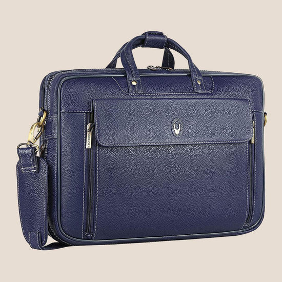 SPENCER Leather Laptop Messenger Bag for Men - WILDHORN