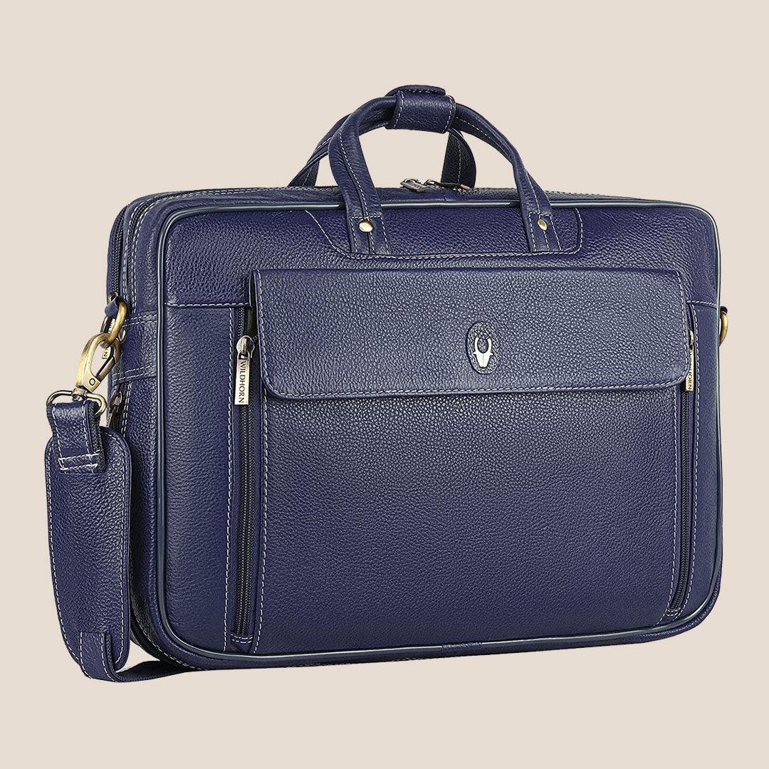 SPENCER Leather Laptop Messenger Bag for Men - WILDHORN