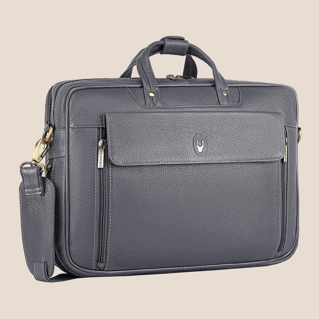 SPENCER Leather Laptop Messenger Bag for Men - WILDHORN