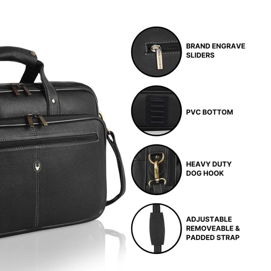 STANFORD Leather Laptop Messenger Bag for Men - WILDHORN