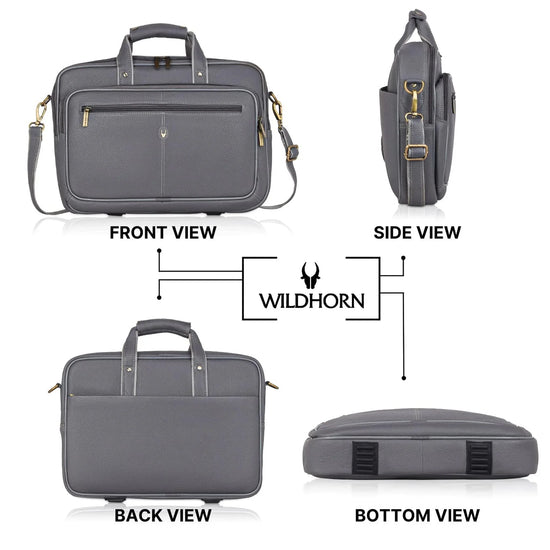 STANFORD Leather Laptop Messenger Bag for Men - WILDHORN