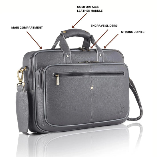 STANFORD Leather Laptop Messenger Bag for Men - WILDHORN