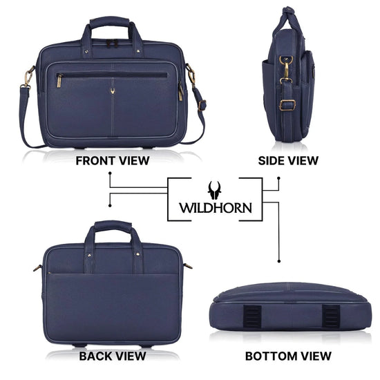STANFORD Leather Laptop Messenger Bag for Men - WILDHORN