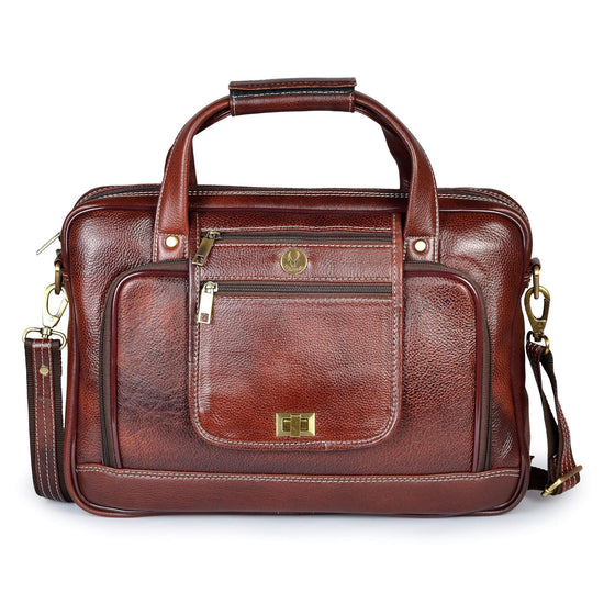 UTAH Leather Laptop Messenger Bag for Men - WILDHORN