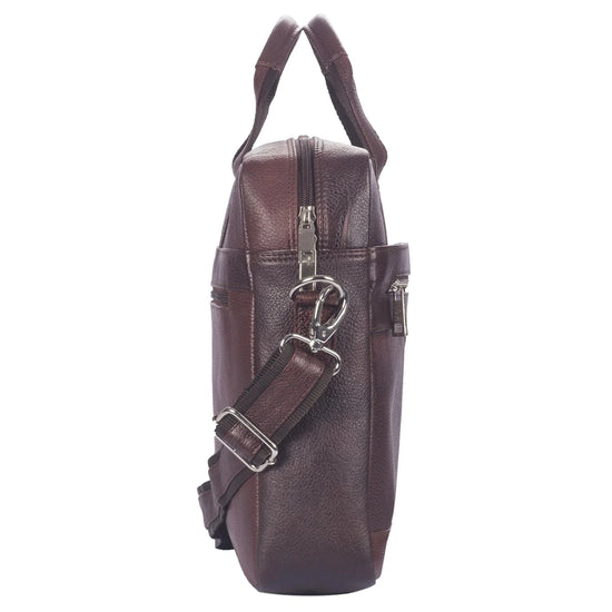 VALDEZ Leather Laptop Messenger Bag for Men - WILDHORN