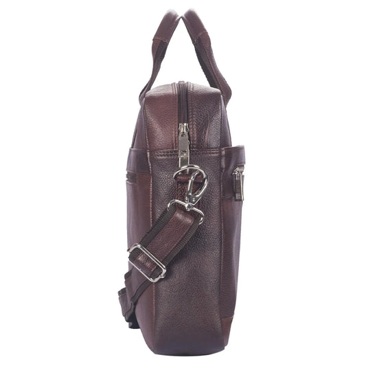 VALDEZ Leather Laptop Messenger Bag for Men - WILDHORN
