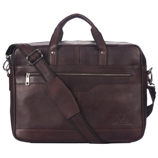 VALDEZ Leather Laptop Messenger Bag for Men - WILDHORN
