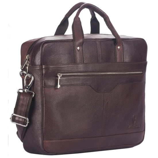 VALDEZ Leather Laptop Messenger Bag for Men - WILDHORN
