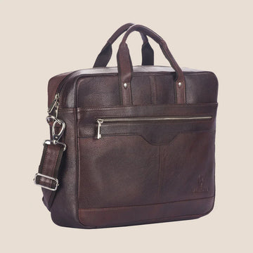 VALDEZ Leather Laptop Messenger Bag for Men - WILDHORN