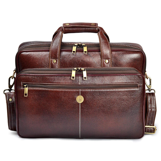 VERMONT Leather Laptop Messenger Bag for Men - WILDHORN