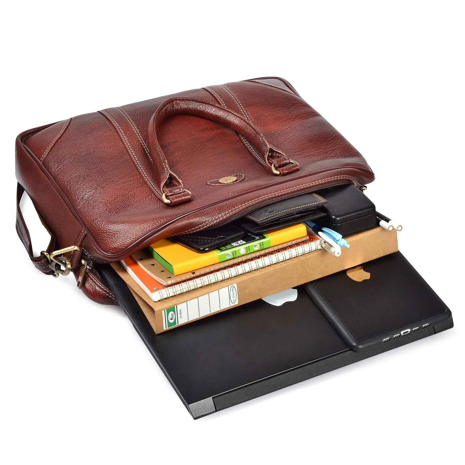 VERTIGO Leather Laptop Messenger Bag for Men - WILDHORN