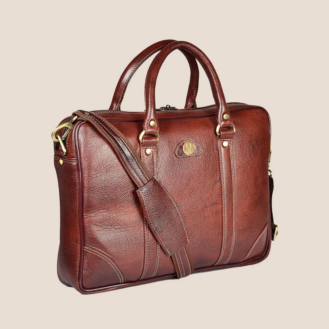 VERTIGO Leather Laptop Messenger Bag for Men - WILDHORN