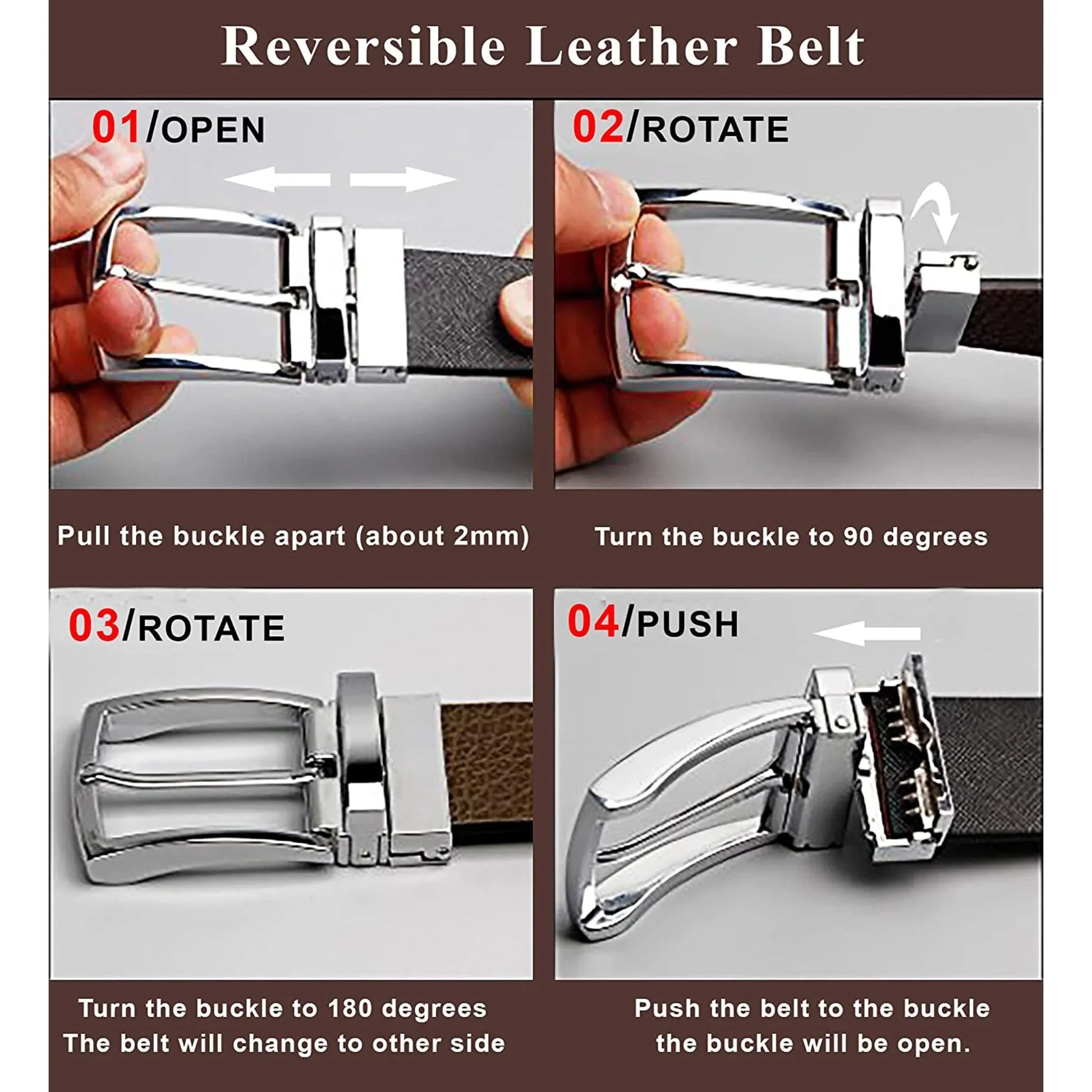 WILDHORN Premium Reversbile Leather Belt for Men - WILDHORN