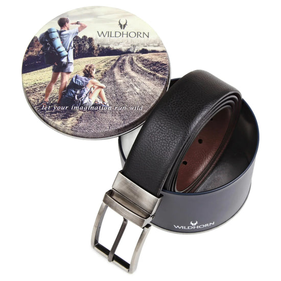 WILDHORN Premium Reversible Leather Belt for Men - WILDHORN