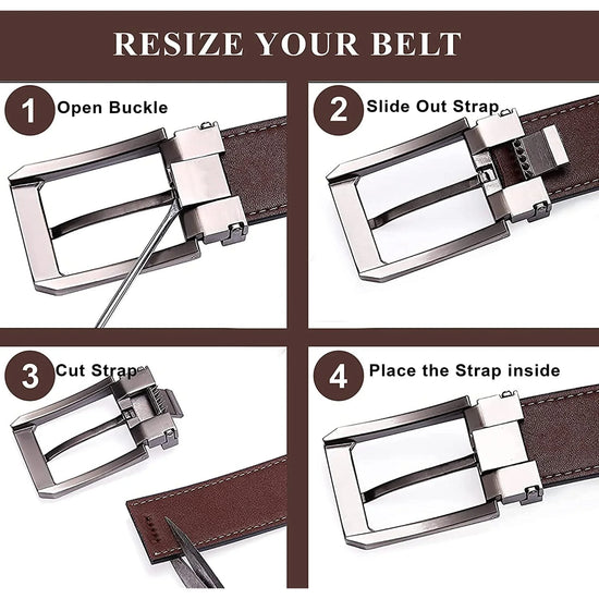 WILDHORN Premium Reversible Leather Belt for Men - WILDHORN