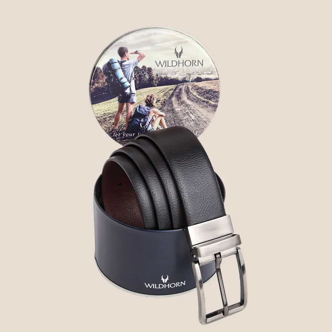 WILDHORN Premium Reversible Leather Belt for Men - WILDHORN