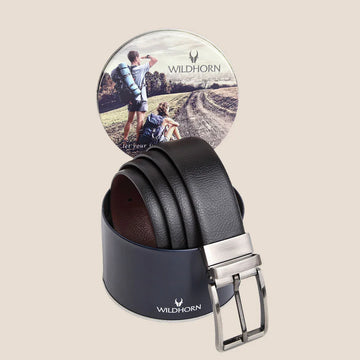 WILDHORN Premium Reversible Leather Belt for Men - WILDHORN