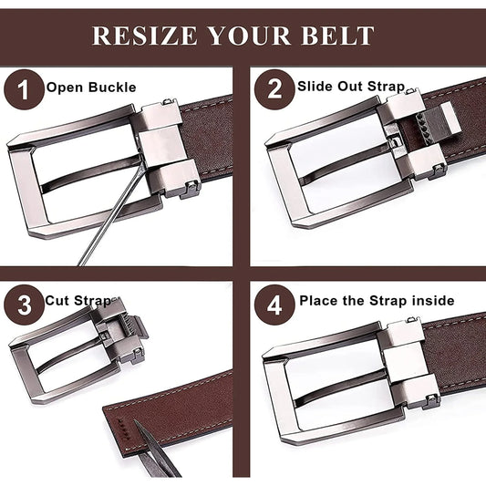 WILDHORN Premium Reversible Leather Belt for Men - WILDHORN