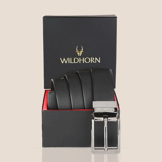 WILDHORN Premium Reversible Leather Belt for Men - WILDHORN