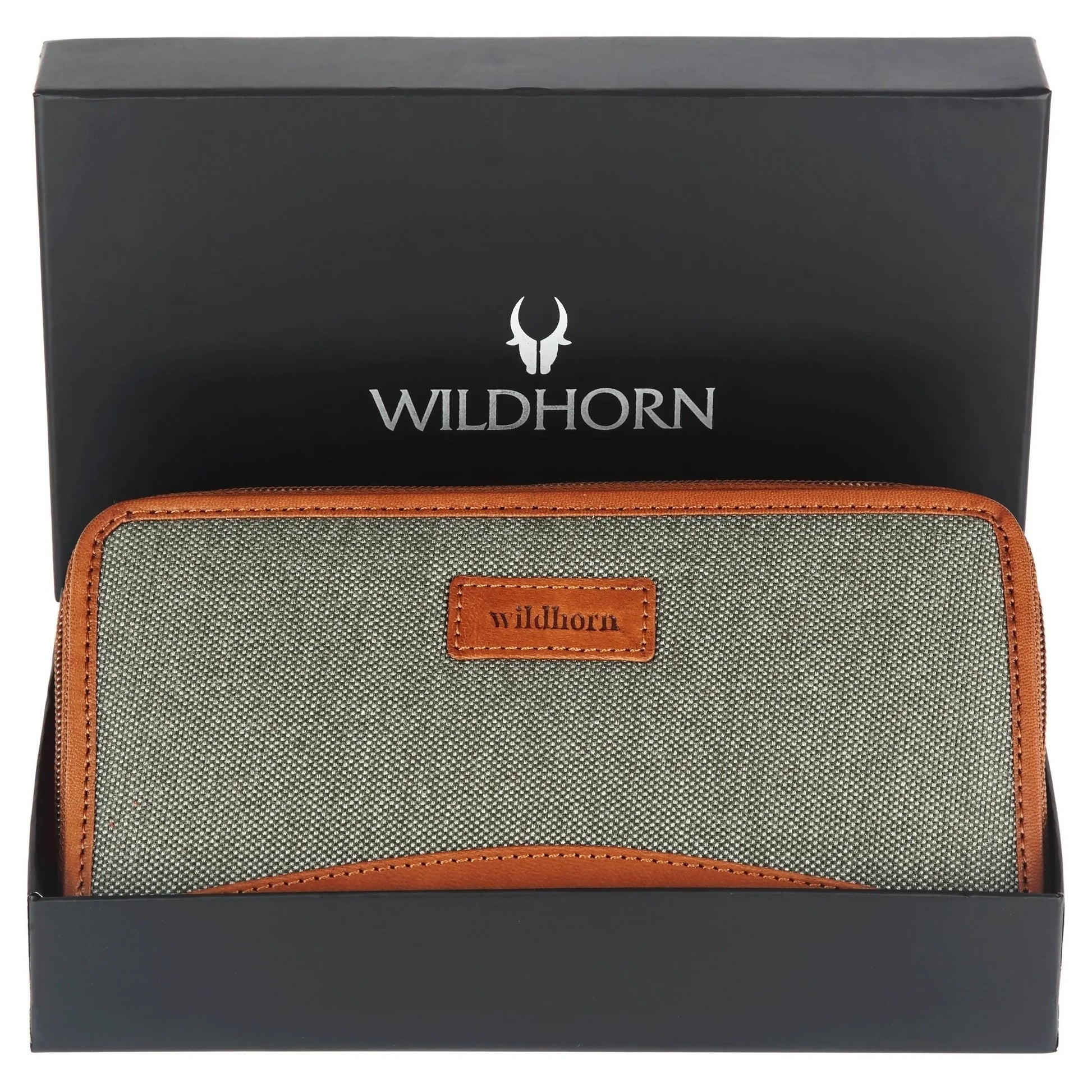 WildHorn Women's Canvas Wallet Clutch - Stylish, Spacious I Zip Around Wallet for Travel, Holds Cards, Phone, Cash. - WILDHORN