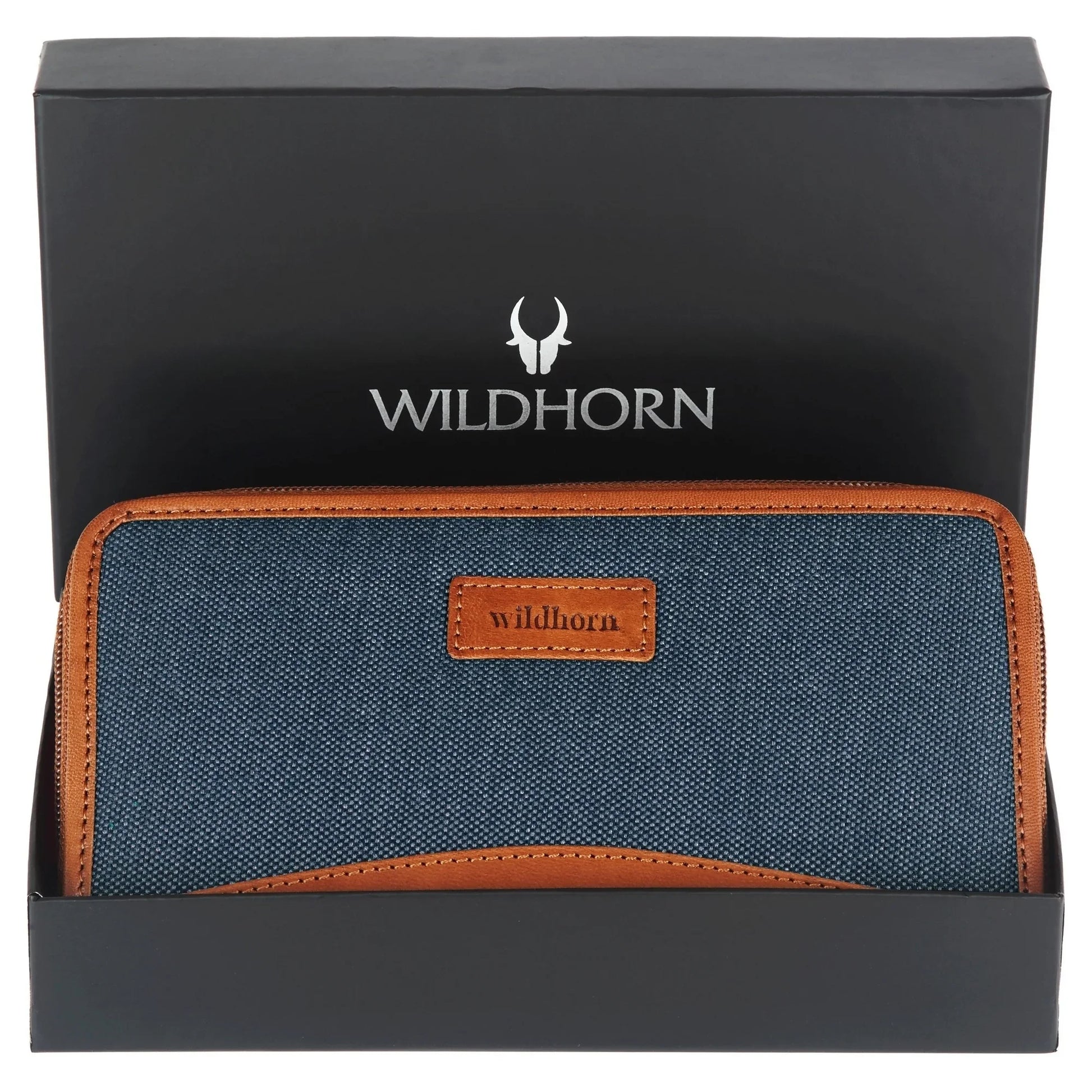 WildHorn Women's Canvas Wallet Clutch - Stylish, Spacious I Zip Around Wallet for Travel, Holds Cards, Phone, Cash. - WILDHORN