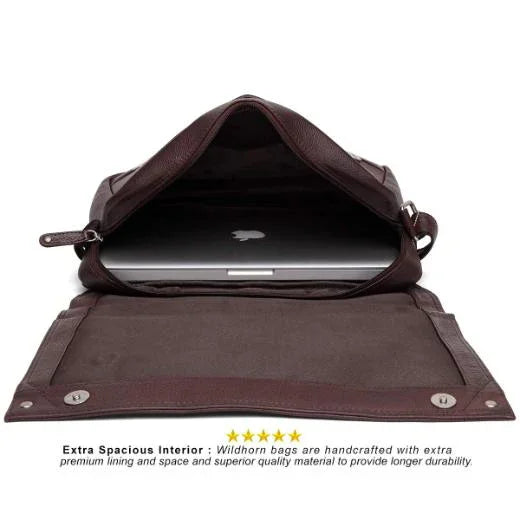 WILINGTON Leather Messenger Bag for Men - WILDHORN
