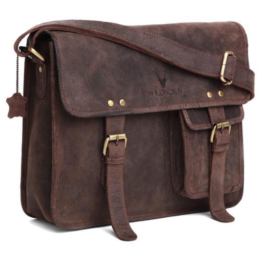 WILINGTON Leather Messenger Bag for Men - WILDHORN