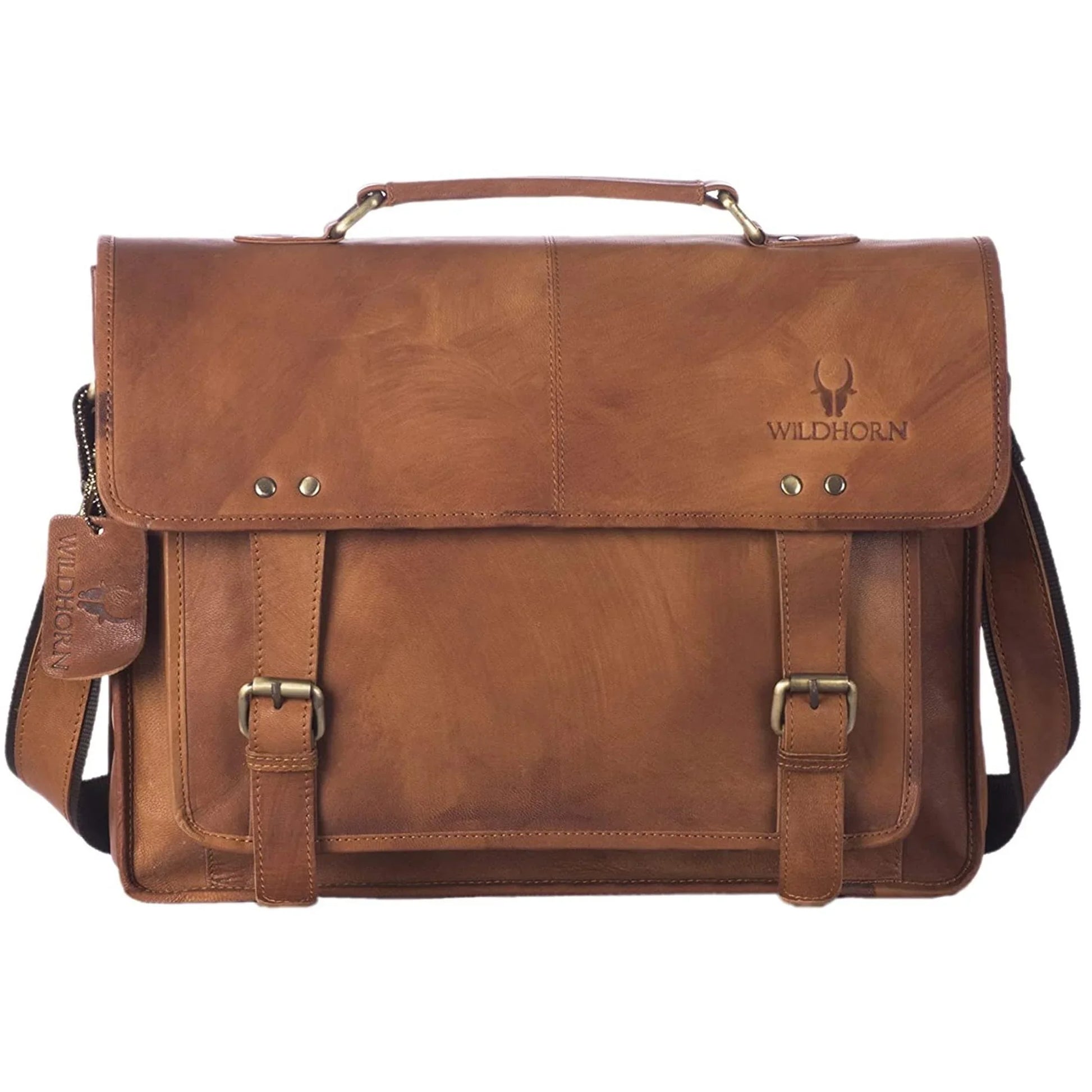 WILLOW Leather Laptop Messenger Bag for Men - WILDHORN