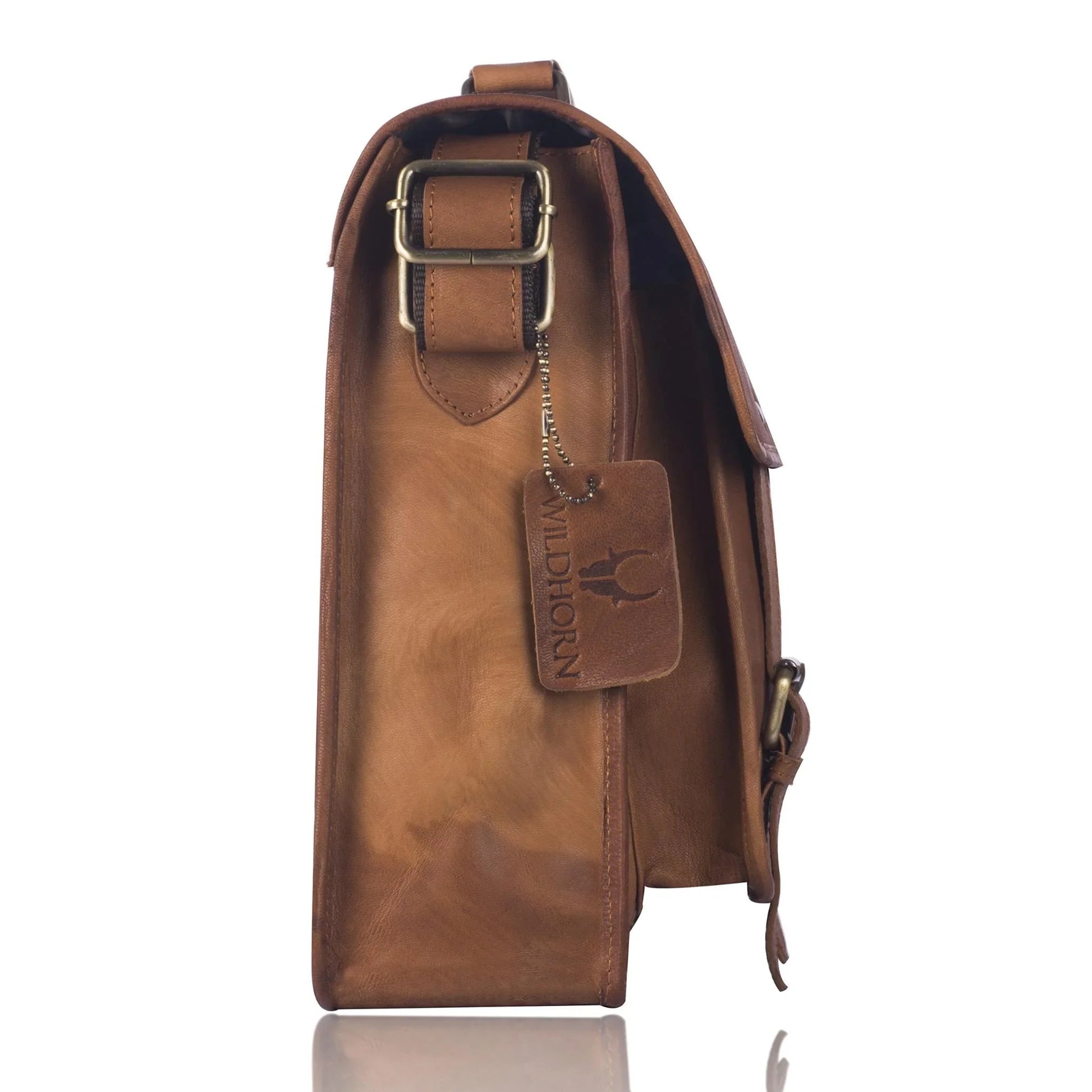WILLOW Leather Laptop Messenger Bag for Men - WILDHORN