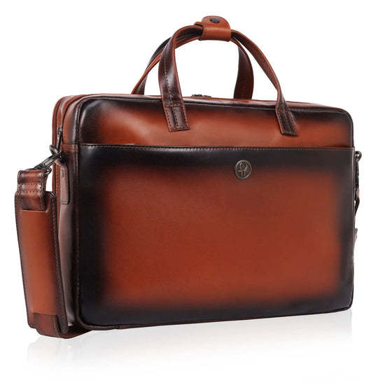 ZANDER Leather Laptop Messenger Bag for Men - WILDHORN