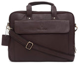 WildHorn Men's Brown Leather 16-inch Laptop Messenger Bag - WILDHORN