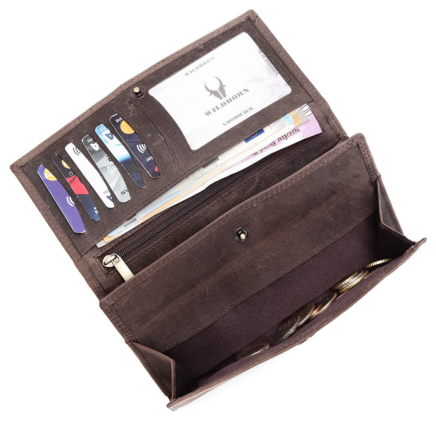 WildHorn Mia RFID PROTECTED Genuine Leather Wallet for Women stylish|Purse for Women/Girls - WILDHORN