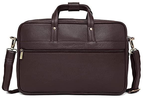 Wildhorn Original Leather Black 15.5 inch Laptop Bag for Men with Padded Compartment | Everyday Leather Office Messenger Bag - WILDHORN