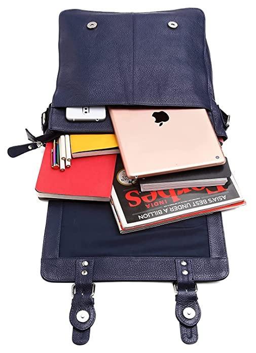 WILDHORN® Original Leather 11.5 inch Messenger Bag for Men I Multipurpose Bag I Office Bag I Travel Bag with Adjustable Strap DIMENTION : L-11.5 inch W-3 inch H-13.5 inch - WILDHORN