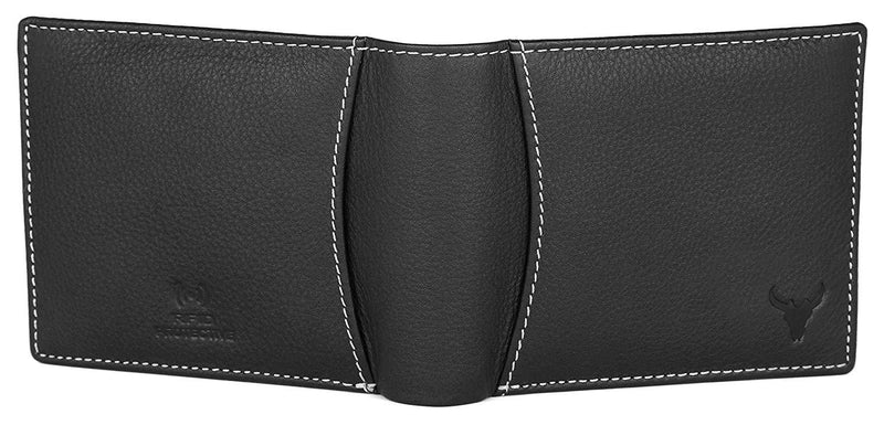 Napa Hide RFID Protected Genuine High Quality Leather Wallet & Pen Combo for Men (BLACK) - WILDHORN