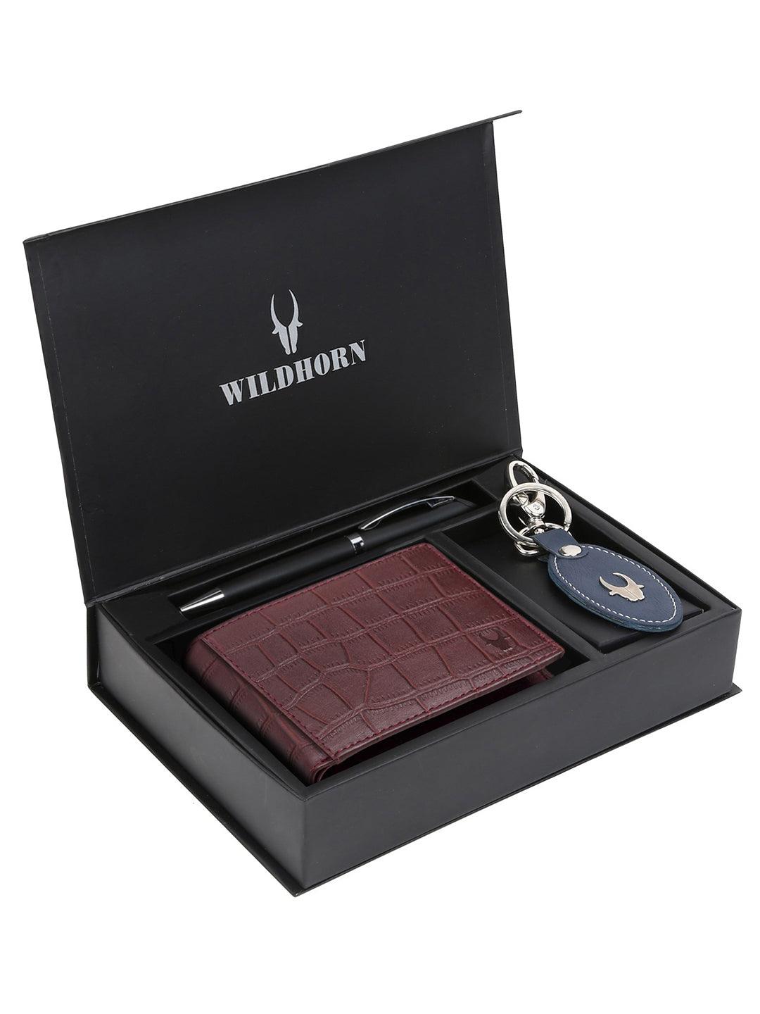 WILDHORN® RFID Protected Genuine High Quality Leather Wallet, Keychain