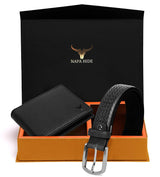 Napa Hide Men's 100% Genuine Leather Wallet & Belt Combo (NPHCOMBO013) - WILDHORN