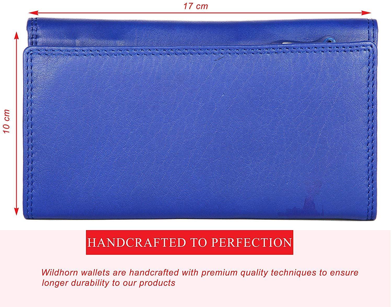 WildHorn Emily RFID PROTECTED Genuine Leather Wallet for Women stylish|Purse for Women/Girls - WILDHORN