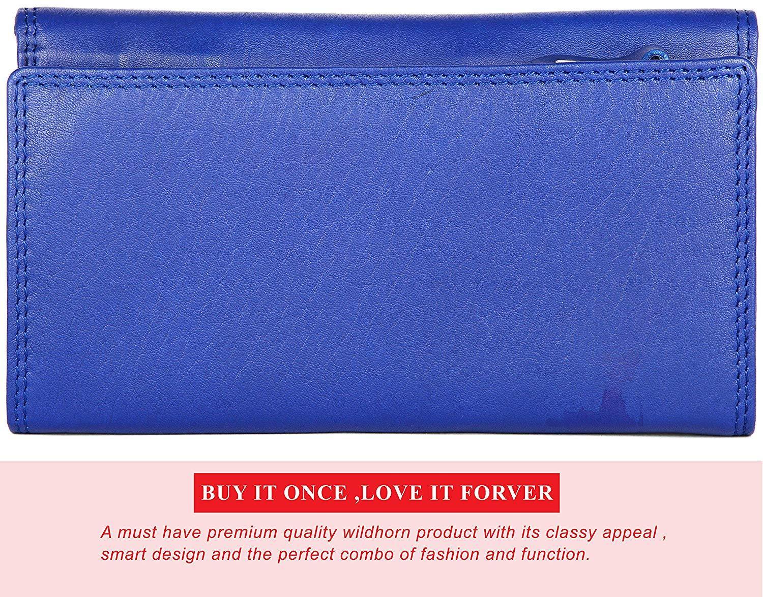 WildHorn Emily RFID PROTECTED Genuine Leather Wallet for Women stylish|Purse for Women/Girls - WILDHORN